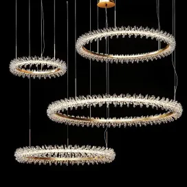 Collection crystal ring luxury led chandelier